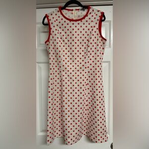 Vintage  Red Polka Dot Sleeveless Dress